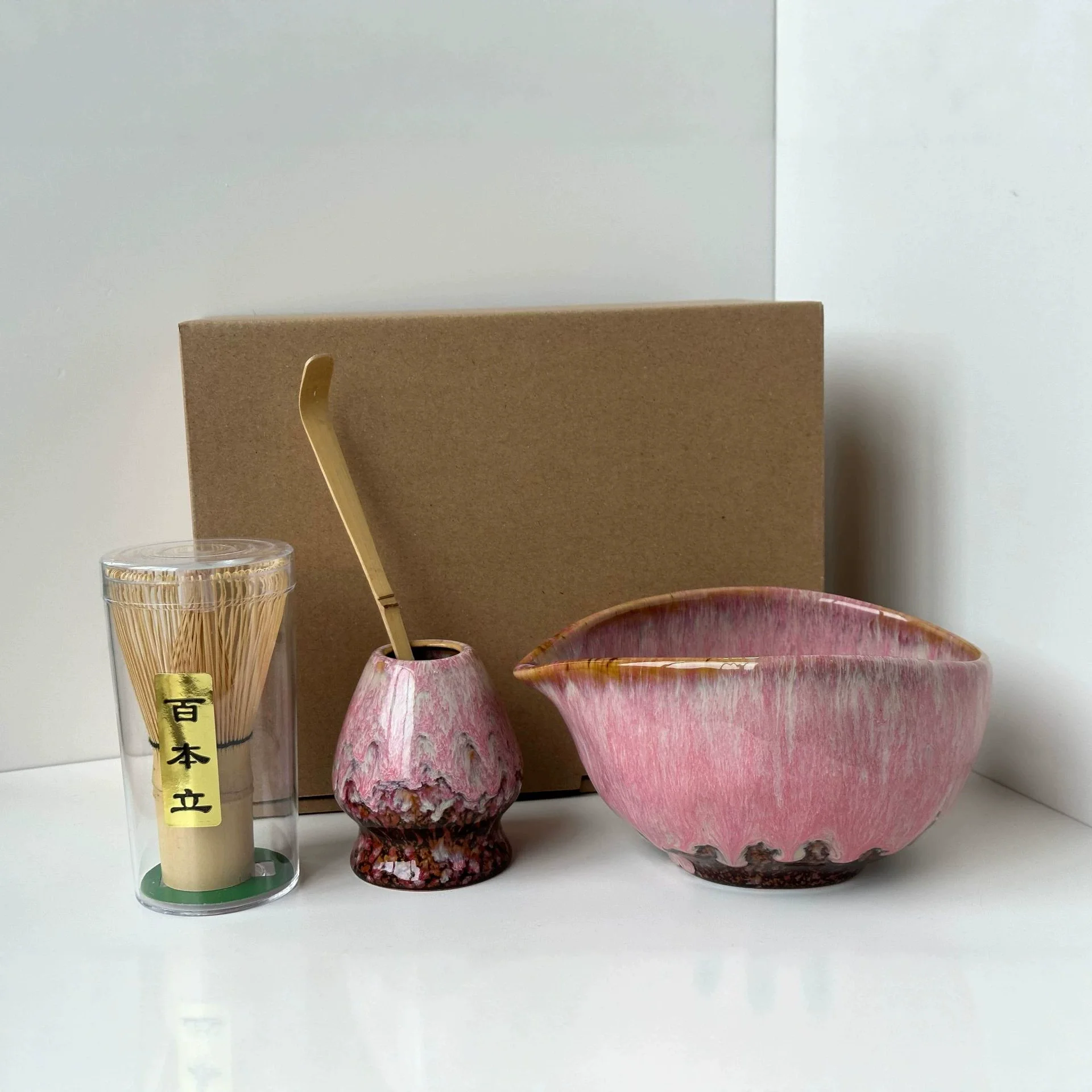 

4PCS Japanese Matcha Tea Set Matcha Bowl Bamboo Matcha Whisk and Tea Scoop for Tea Lovers Gifts Tea-making Tools Accessories