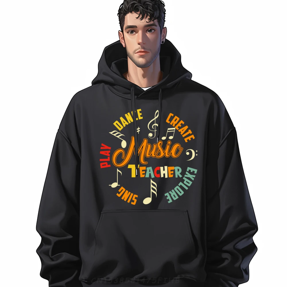 

Music Teacher Back To School Teacher Appreciation D Graphic Sweatshirts Adult Polyester Hoodie Men Oversized Outdoor