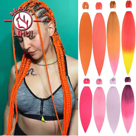 28 Inch Braiding Hair Pre Stretched Corlorful Synthetic Jumbo Braids Hair Extensions Blue Yellow Green Red Pink YAKI Braids