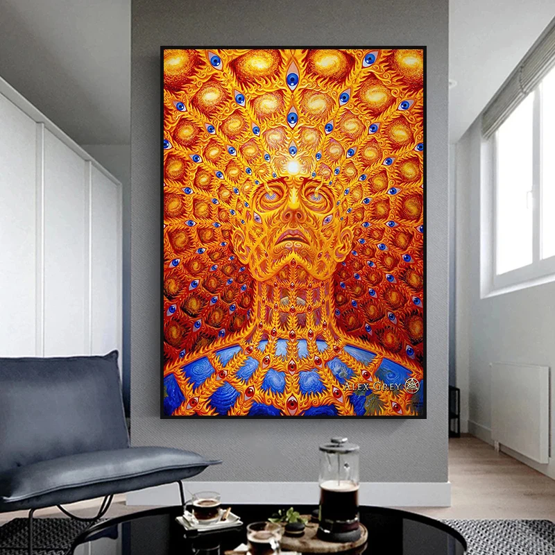 Abstract Alex Grey Trippy Psychedelic Posters and Prints Canvas Painting Wall Art Picture for Living Room Home Decor Cuadros