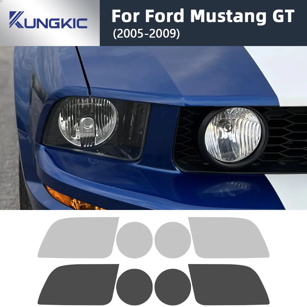 

Car Lamp Headlight Film for Ford Mustang GT 2005 2006-2009 Car Paint Protection Film Rearview Pre Cut TPU PPF Clear Film Sticker