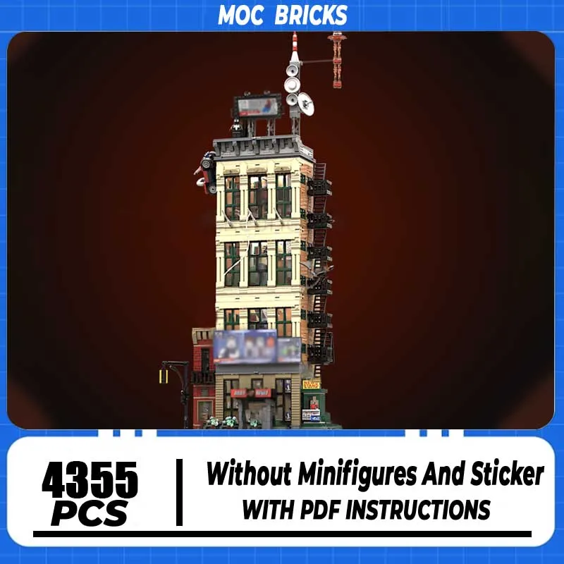 

Конструктор MOC: Модель здания знаменитых нью-йоркских газетных изданий, технологичный конструктор, сборная модель знаменитой сцены, игрушка-подарок