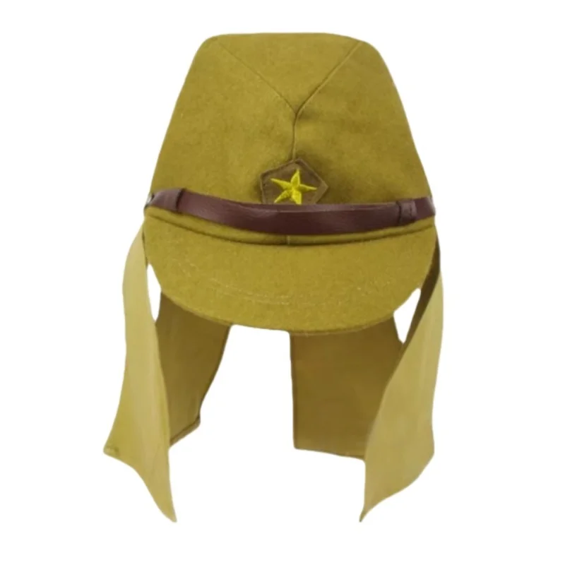 

Repro WWII WW2 Japanese Army Soldier Field Wool Cap Hat With Havelock Neck Flap Film Television Troupe Drama Troupe Performance