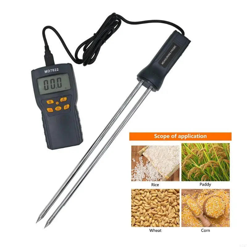 

L74C Digital Grain Moisture Meter Temperature Thermometer Humidity Gauge Tester Tool