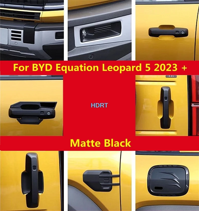 Car Styling Front Bumper Fog Light Rear View Mirror Tail Lamp Handle Bowl Leaf Fuel Tank Cover For BYD Equation Leopard 5 2023 +