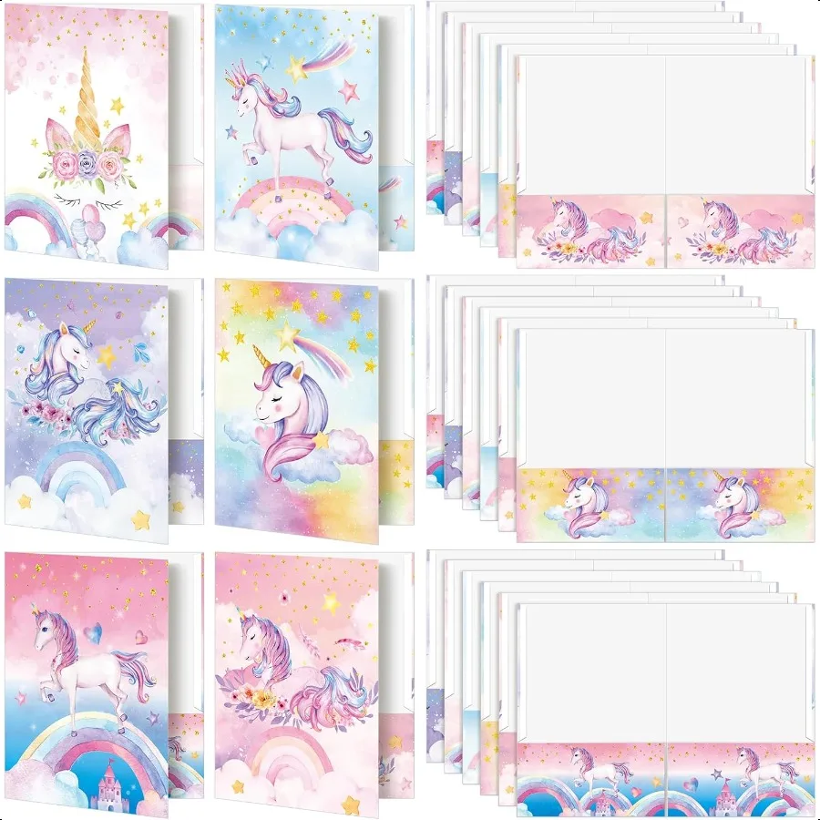 

12 Pieces Pocket Folders Cute Kawaii Name Back to School Gift Bulk Homework Paper File Folders for School Office Home Busin pre