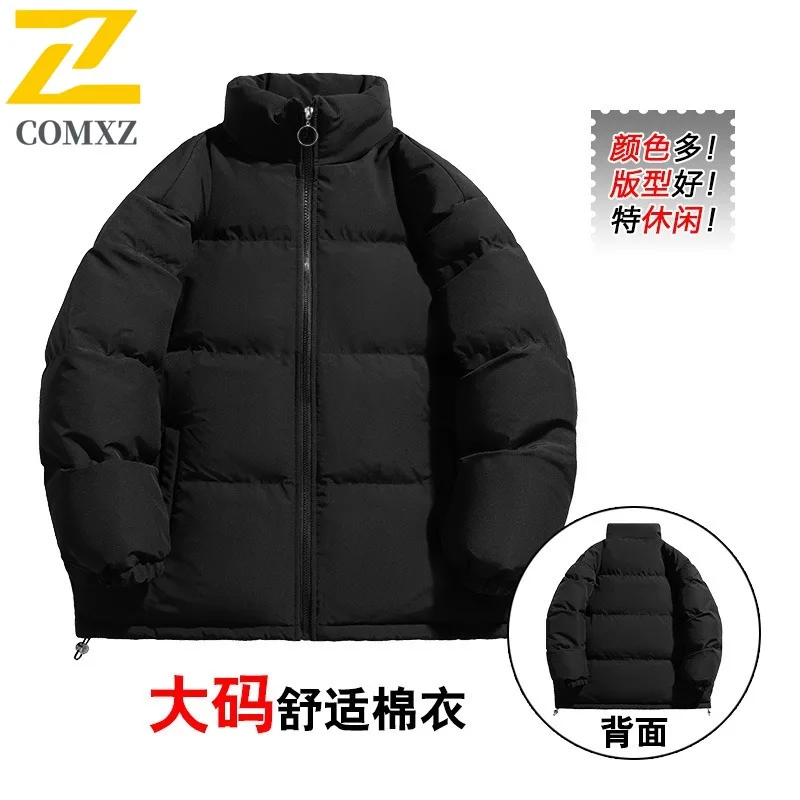 COMXZ Man Autumn Winter Plus Velvet Fashion Vintage Trend Jacket Male Casual All Match Cotton Coat Clothing Comfort Streetwear