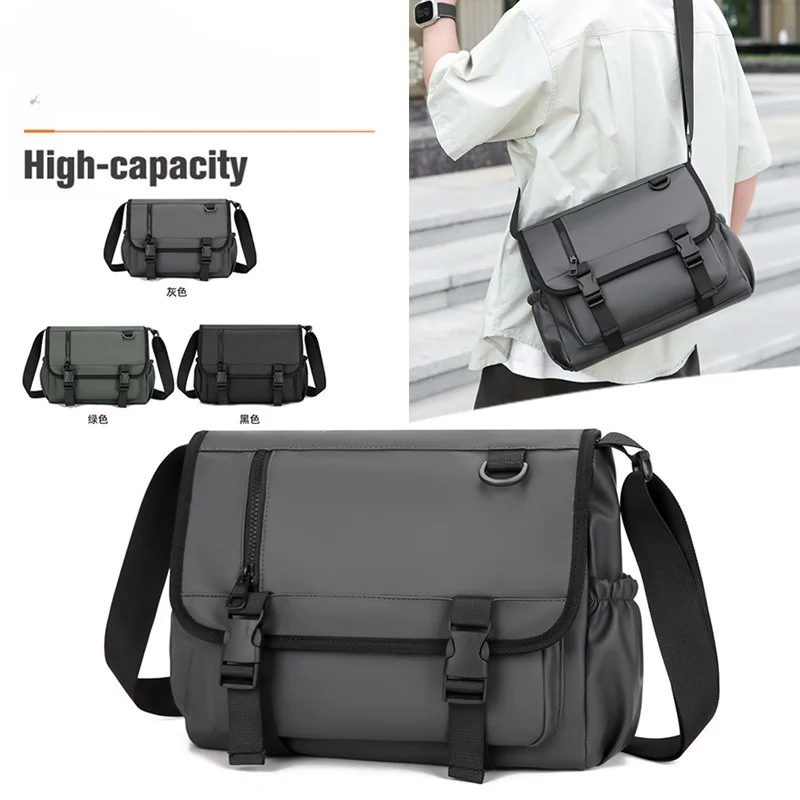 New Men's Crossbody Bag Water Repellent Large Capacity Messenger Bag for 14 Inch Laptop Commute Travel Work