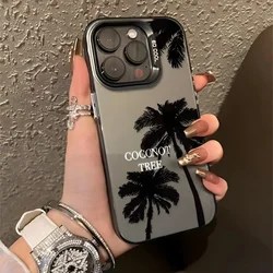 Cool Simple Personality Coconut tree Phone Case For iPhone 15 14 13 12 11 Pro Max X XR XS 7 8 15 Plus SE2 Fashionable Hard Cover