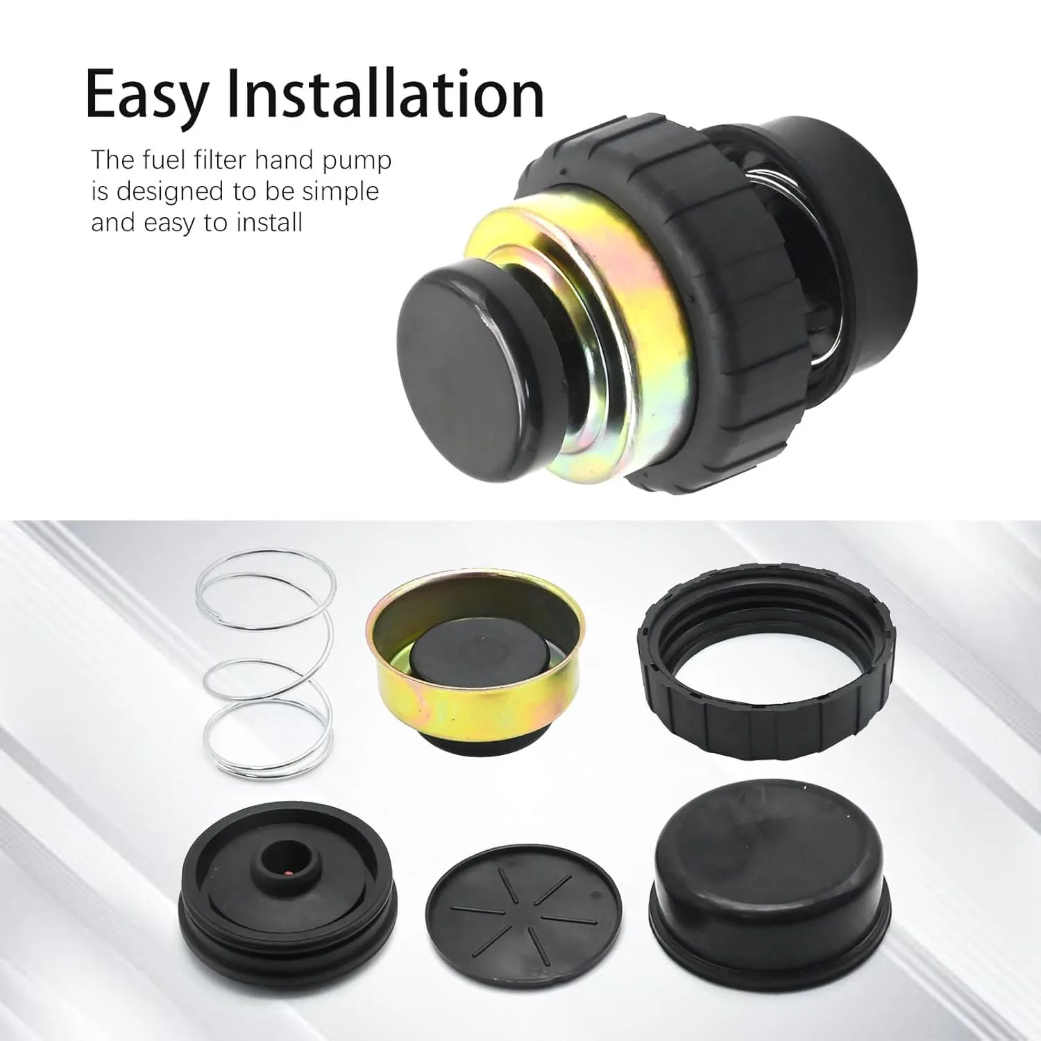 RE50467 Fuel Filter Hand Primer Compatible with John Deere 5105 5200 5600 5400 Tractor 110 120 200LC Excavator Replace 87612472