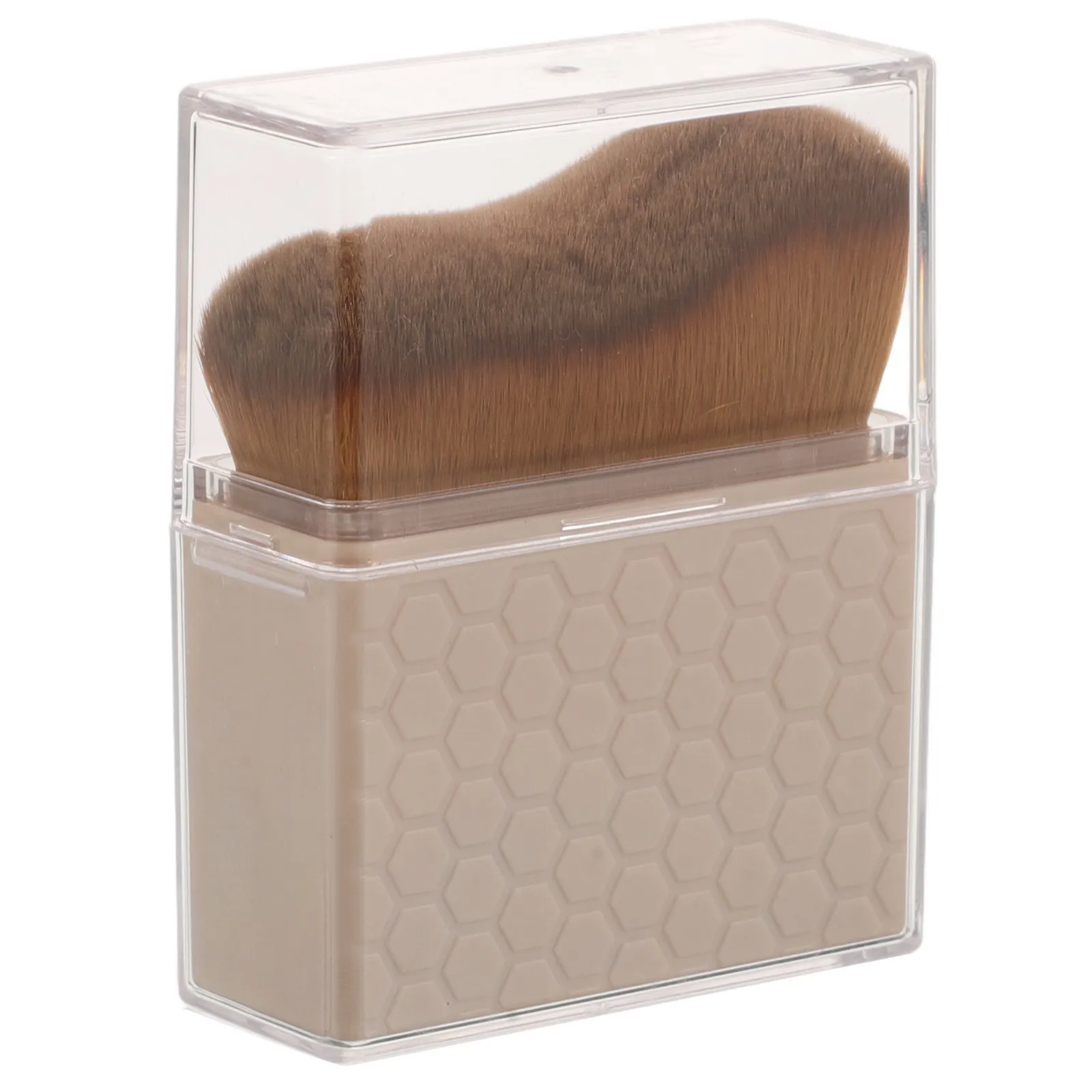 Self Tanning Brush Wave Shape Portable with Protective Cap Soft Bristles for Body Face Legs Foundation Bronzer Powder