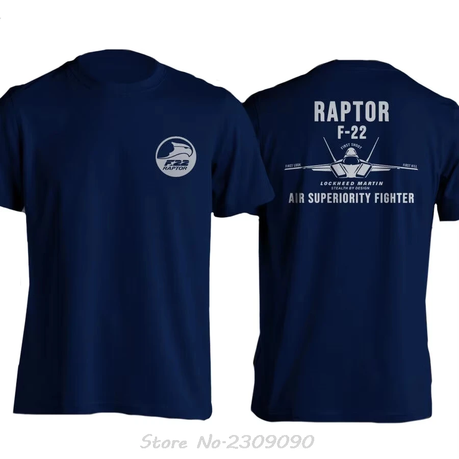 2026 New USAF Raptor F-22 Superior Fighter Military Cotton Tshirt Casual O-Neck Unisex Tops Tees Fashion Over