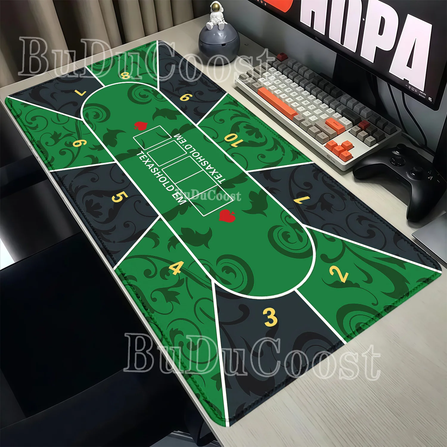 Gaming Mouse Pads HD Printing Texas Hold'em Portable Durable Stitch Edge Poker Entertainment Office Accessories Larger Desk Mat