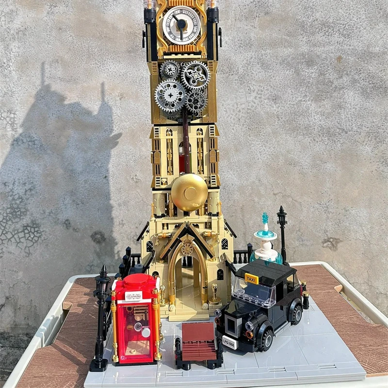 Big Ben Building Blocks Steampunk Clock Tower Model High Difficulty Assembling Toy Large Size Desktop Ornament Birthday Gift