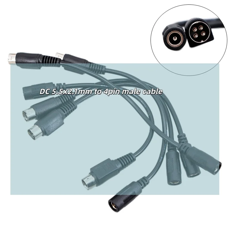 DC Power Supply Adapter Cable 5.5 x 2.1mm Female to MINI DIN 4 Pin Male For SATO TG-5011-19V-ES TV LCD VCR Lead Wire R23
