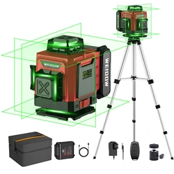 WEIDDW 4D 16 Lines Laser Level 360 Self Leveling with Tripod and suitcase 4x360° Cross Line Professional Laser Construction Tool