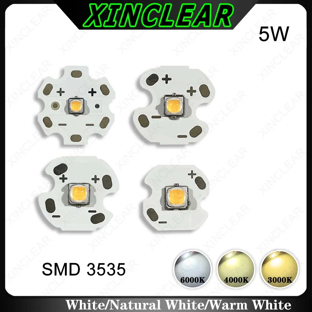 contas de lampada led 5w contas de lampada led quentes e naturais branco 3000k 4000k 6000k chip smd 3535 com placa pcb para lanterna farol de carro com 10 pecas 01