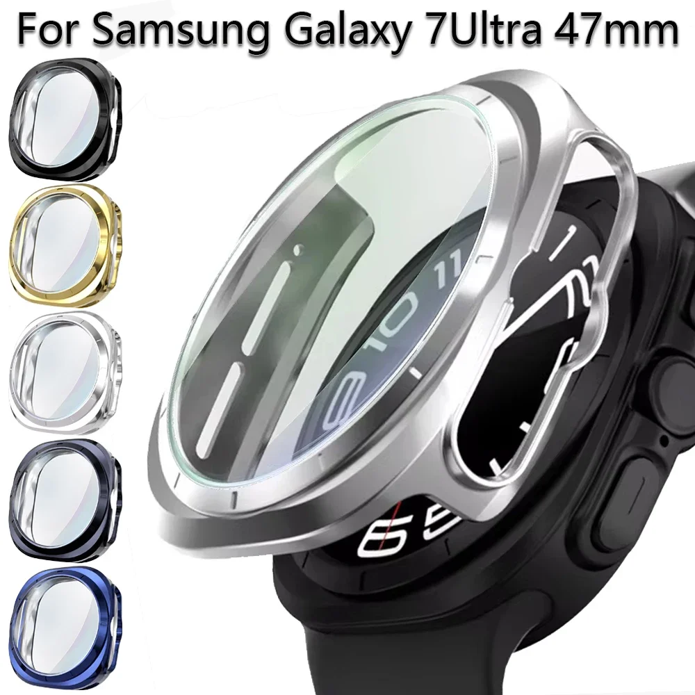 

Чехол из ТПУ, закаленная пленка для Samsung Galaxy Watch 7 Ultra 47 мм, бампер, защитный чехол для Samsung Watch 7 47 мм, аксессуары для корпуса