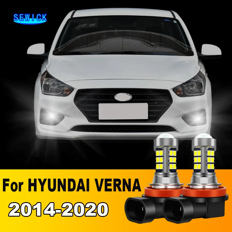 2Pcs LED Lamp Car Front Fog Light Accessories For HYUNDAI VERNA 2014 2015 2016 2017 2018 2019 2020