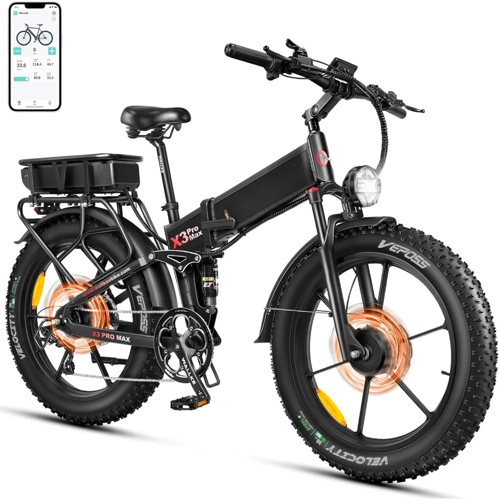 Electric Bike 2800w Dual Motor,26 Inch Fat Tire Mountain Ebikes Adults 34-35MPH Fast Electric Bicycle APP Control/Smart Display