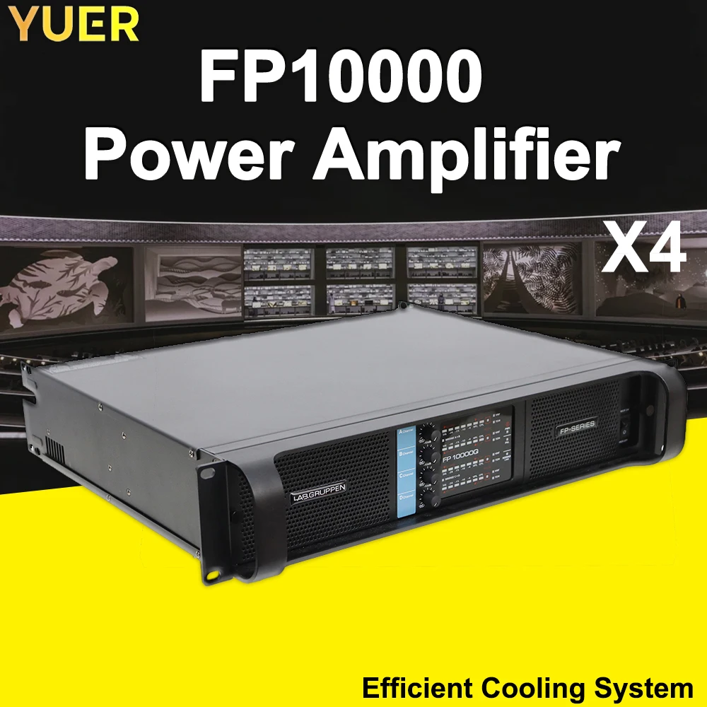 YUER 4 Pack Professional Power Amplifier 8Q 4Q 2Q 2500W-5000W Output for DJ Sound System Audio Equipment Stage Performance