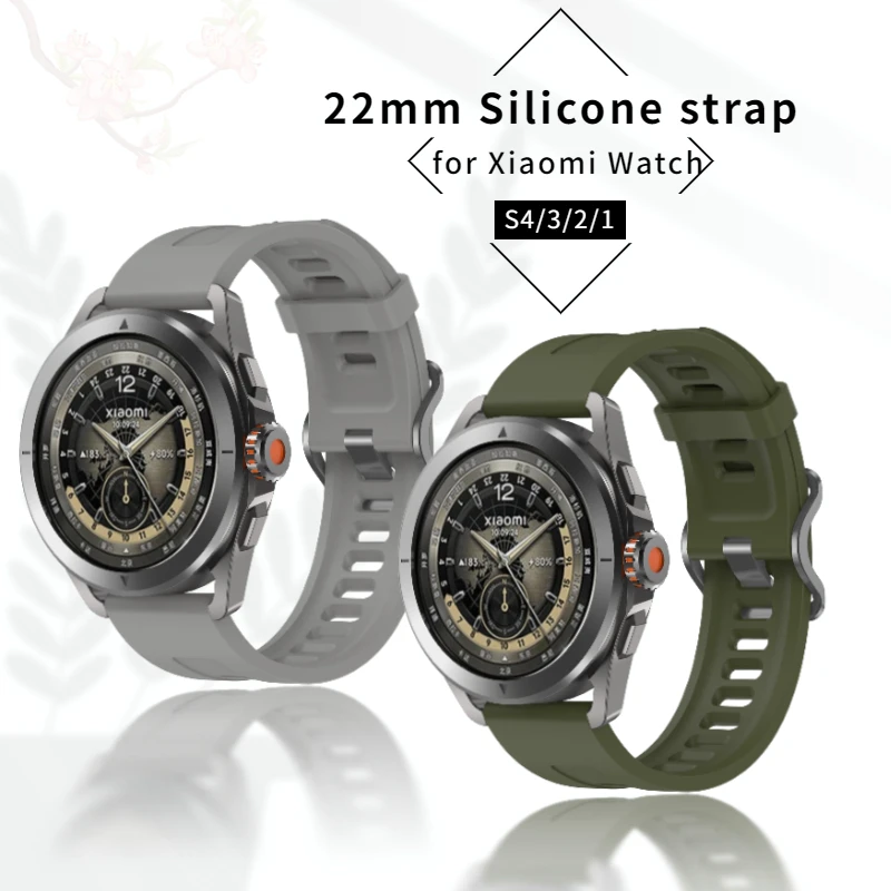 22 مللي متر سيليكون حزام ل Xiaomi ساعة S4 S3 S2 S1 الرياضة اللون الأصلي حزام الساعات سوار إكسسوارات ل Mi ساعة 2 برو حزام