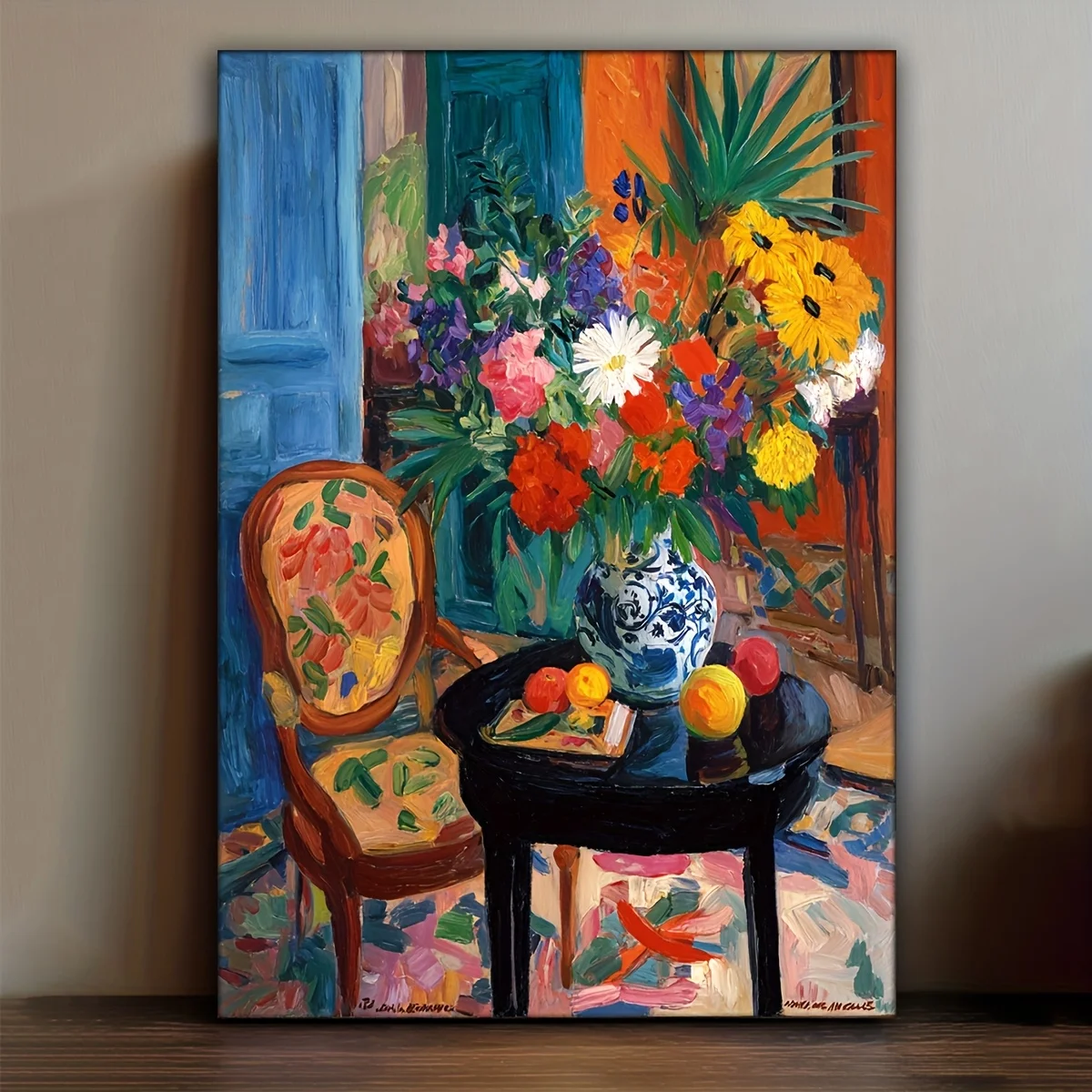 (No frame)2D Flat, 2D Flat, [2D Flat] 1pc, Wrapped Wooden Decorative Paintings, Henri Matisse Symbolism Modern Art Canvas Pai