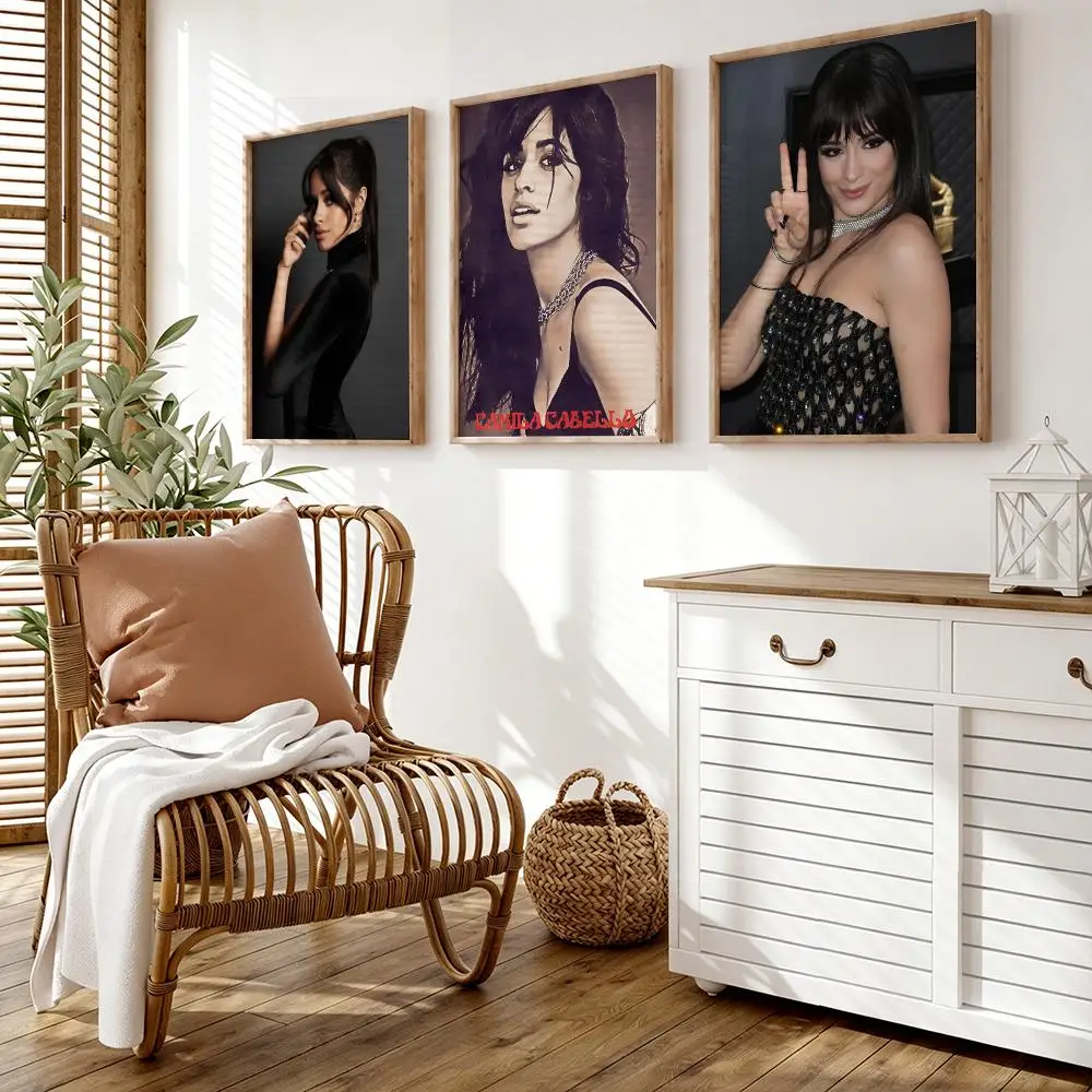 Camila C-Cabello Poster Wall Stickers HD Painting Self Adhesive Art Decals for Bedroom Living Room Home Decor