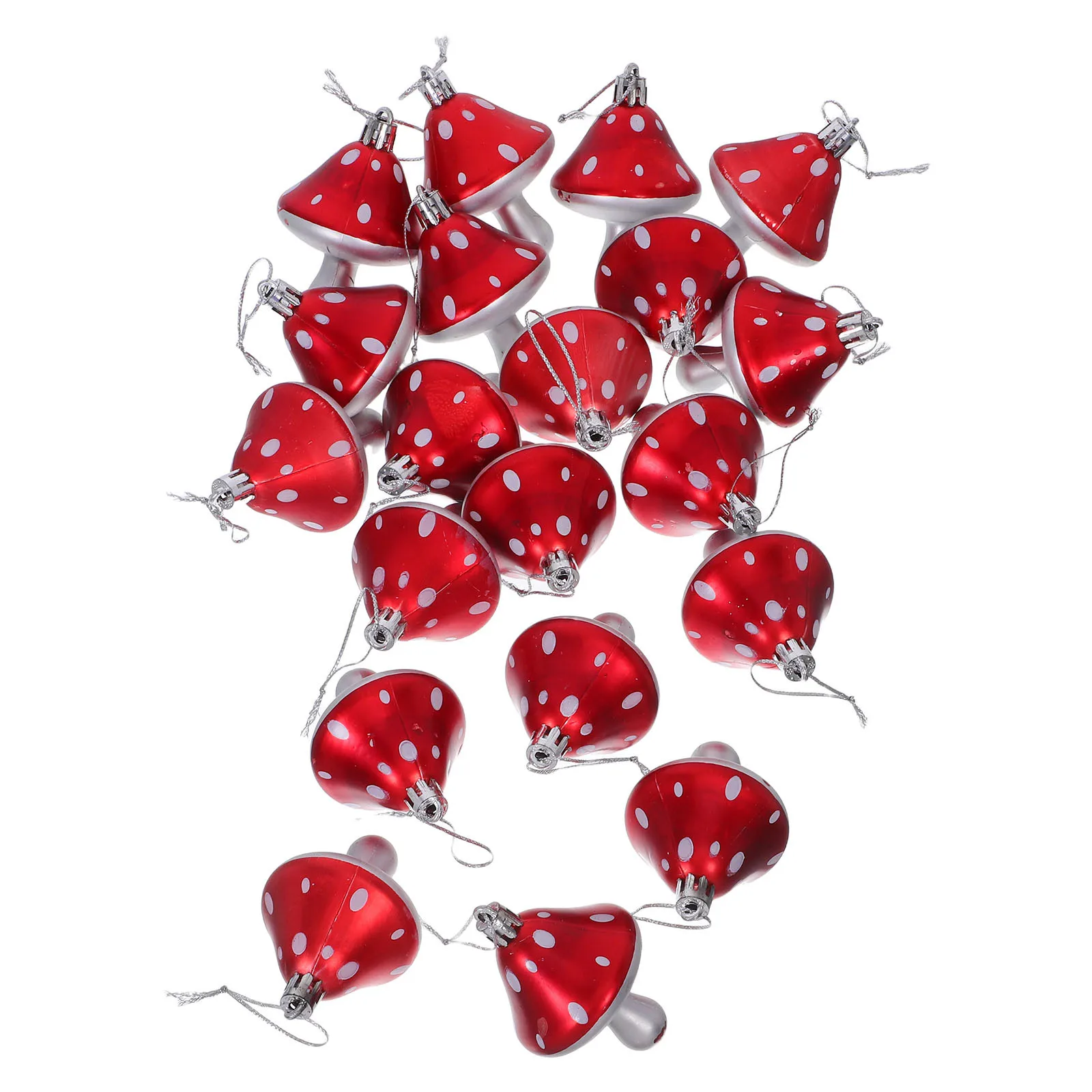 

20 pcs Christmas Tree Mushroom Ornaments Shatterproof Plastic Hanging Decor Holiday Tree Pendant Festival Xmas Decoration -