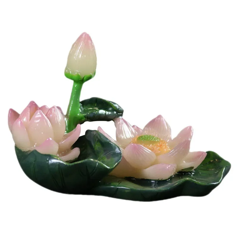 

1pcs Creative Peony Color Changing Tea Pet Lucky Resin Tea Figurine Tea Set Decoration