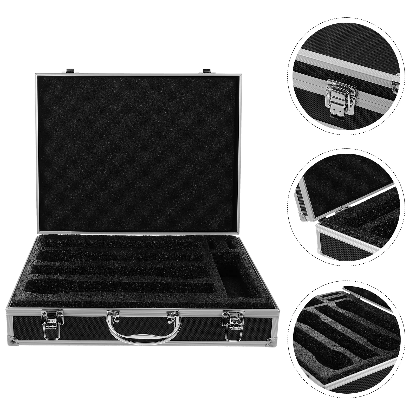 

Travel Accessories Mic Holder Protective Box Microphone Case with Handle Cordless Microphones for Sponge Storage