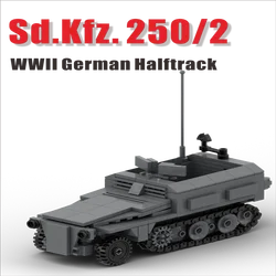 WWII German Semi-tracked Armored Vehicle MOC Soldiers Figure Accessories Building Blocks Military Assemble Kids Toys Gift