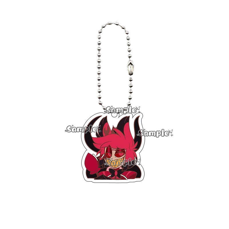 Cartoon Hazbin Hotel Charlie Alastor Angel Dust Husk Character Anime Keychain Pendant Accessory Backpack Charm Decoration Gifts view 5