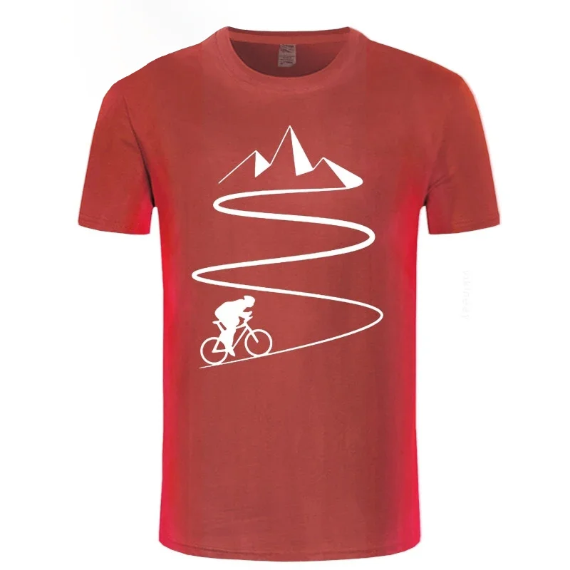 Mountain Bike Heartbeat Funny Biker T Shirt Oversized Custom Short Sleeve Mens Bicycle Cycling T-shirt Fashion Family Cotton