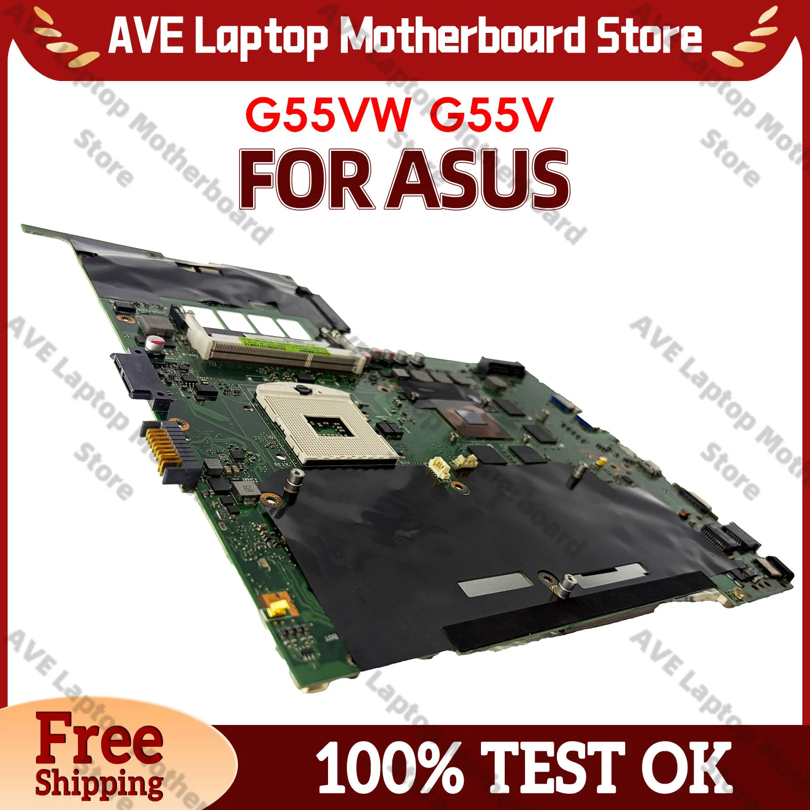 Placa-mãe G55V G55VW para notebook ASUS G55VW. Este item está em estoque, envio rápido, alta qualidade, 100% testado e aprovado.