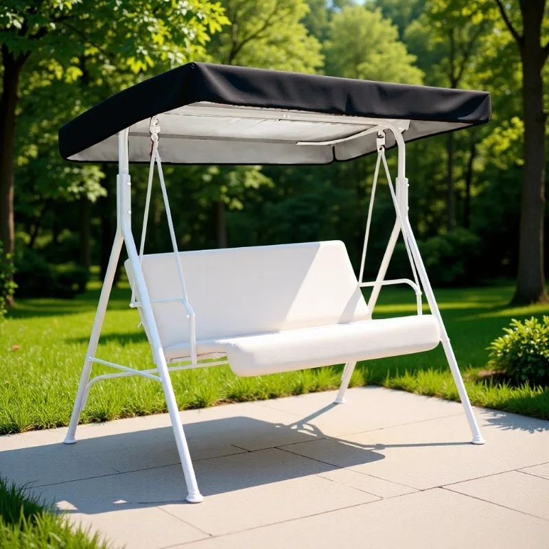

190T Patio Outdoor Garden Swing Canopy Replacement Porch Top Cover Rainproof Sunproof 191*120*18/23cm Cover