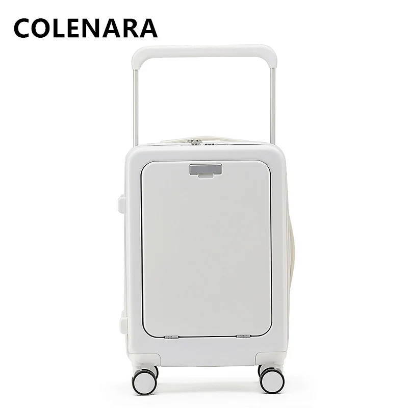 COLENARA-Valise de voyage à roulettes, valise d'embarquement pour ordinateur portable, ABS + PC, valise à roulettes, ouverture avant, 20 pouces