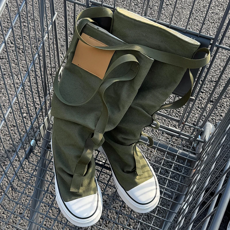 Plateau-Langstiefel 2025, neue modische und vielseitige High-Top-Stapelbrettschuhe von Design Sense Niche