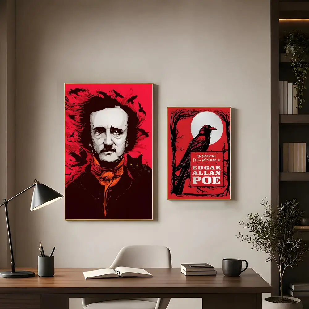 Dark Gothic Writer E-Edgar Allan Poe Poster Modern Interior Wall Decor & Trendy Home Highlights
