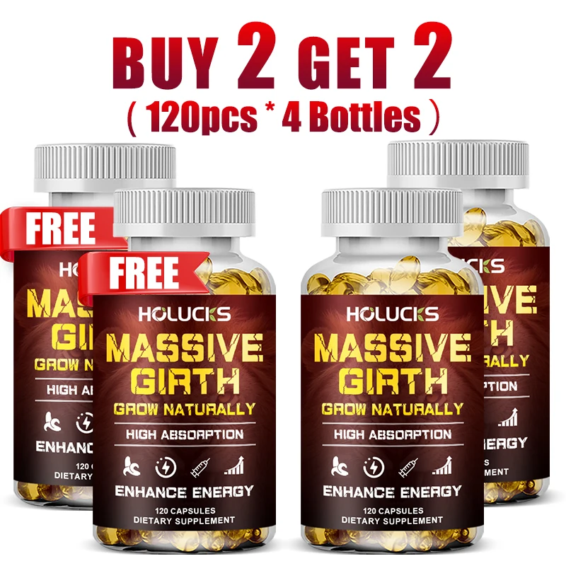 

Капсулы HOLUCKS Massive Girth для мужчин, с высокой усвояемостью, содержащие корень маки и трибулус террестрис, для повышения энергии, выносливости и жизненной силы.