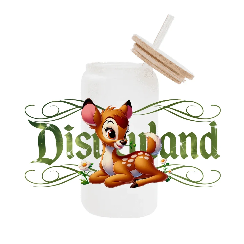 Disney Bambi 16OZ UV DTF Cup Wraps Transfer Sticker For Glass Libbey Can Bottle Selfadhesive Washable DIY Custom