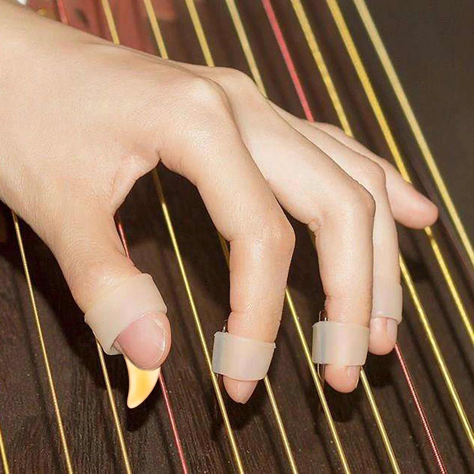 

8Pcs Guzheng Finger Nail Protectors Practical Durable Guzheng Accessories Fake Nails Professional Practice Tools