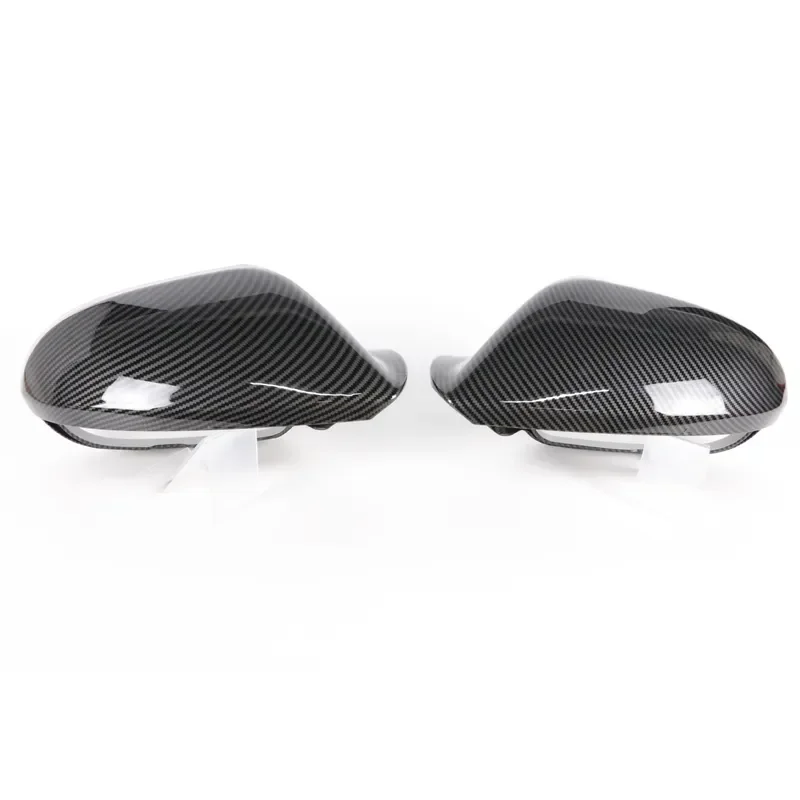 for Audi A6 S6 RS6 C7 C7.5 4G Carbon Fiber Pattern Glossy Black Water Transfer Rearview Mirror Cover Case Replacement view 2