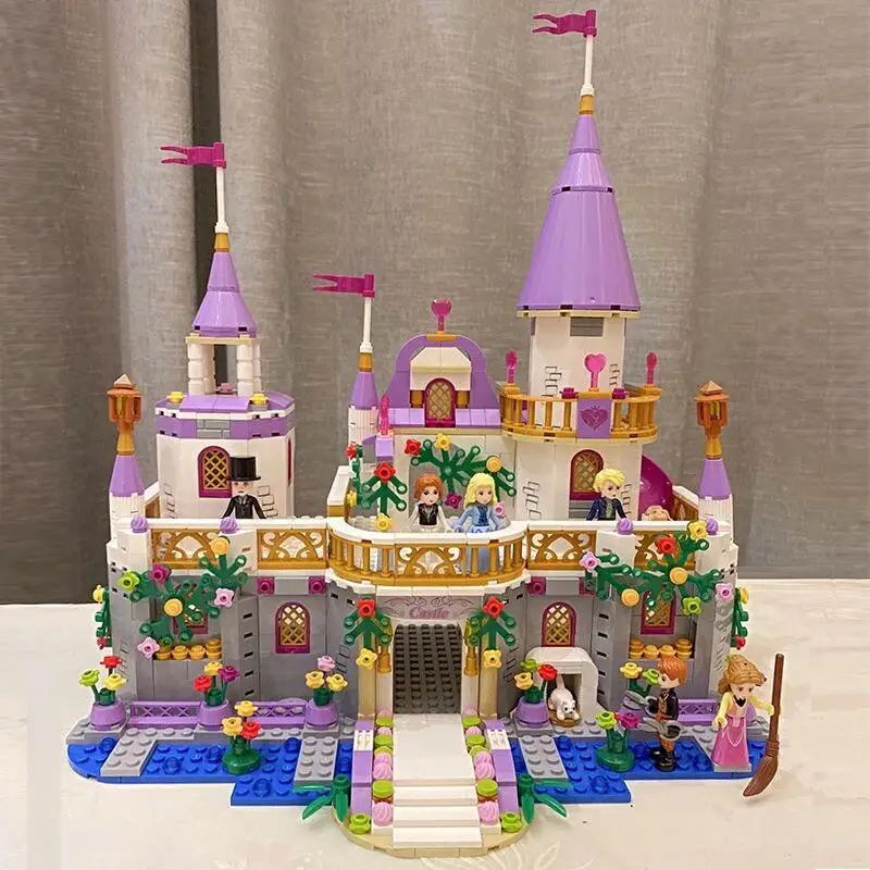 731PCS Windsor Cinderella Princess Ice Castle model Building blocks City My Friends Street View House Children Toys Girls Gifts