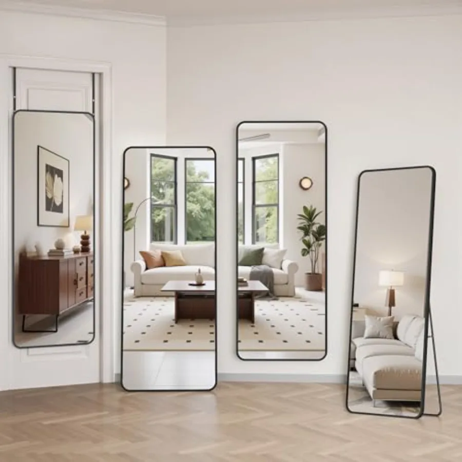 

48"x14" Door Hanging Full Length Mirror Floor Mirror Freestanding Full Body Mirrors with Adjustable Stand for Bedroom Living Ro