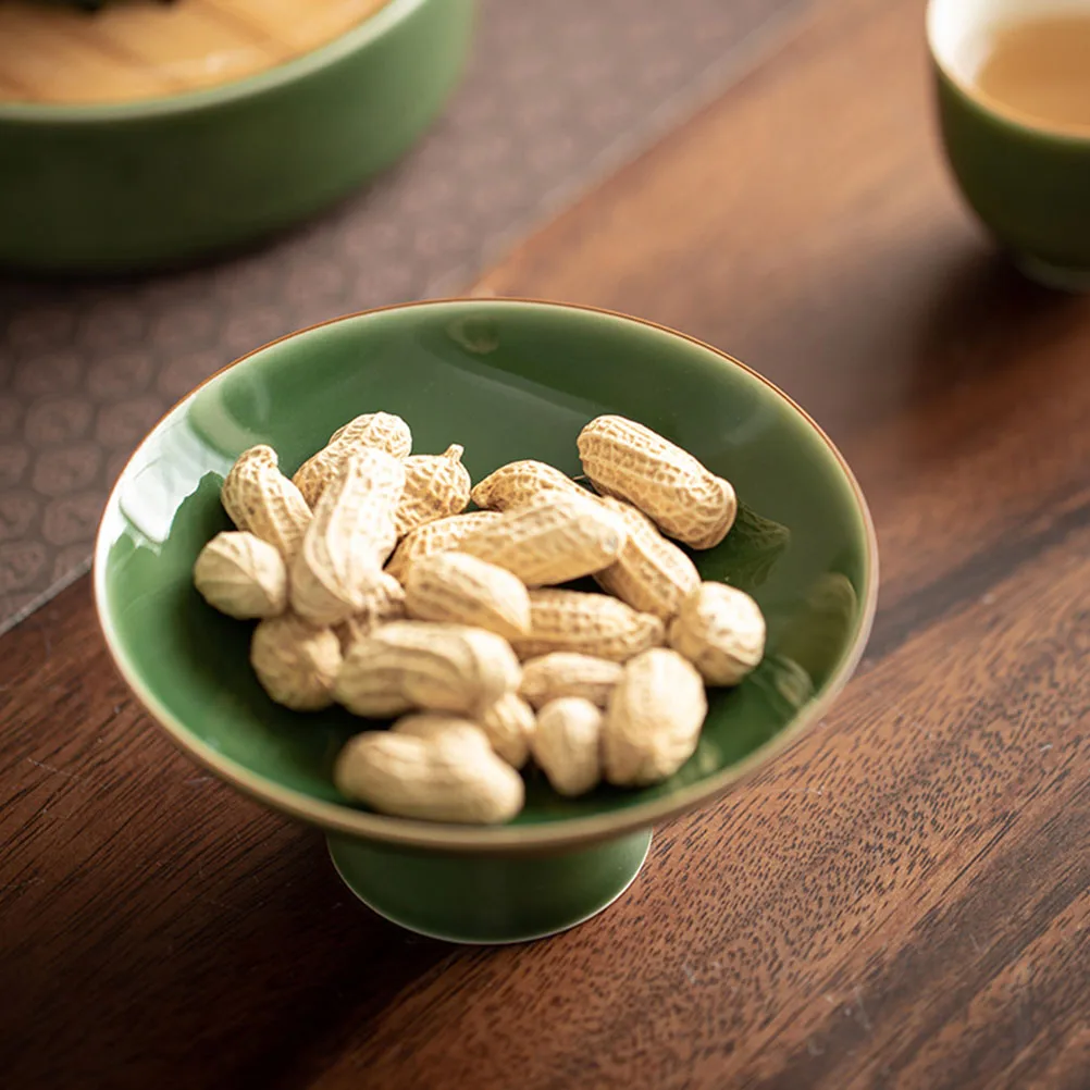 

Footed Ceramic Plate for Fruit Snacks 10Cm Dried Fruit Tray Vintage Style Party Food Plate Porcelain Dessert Stand