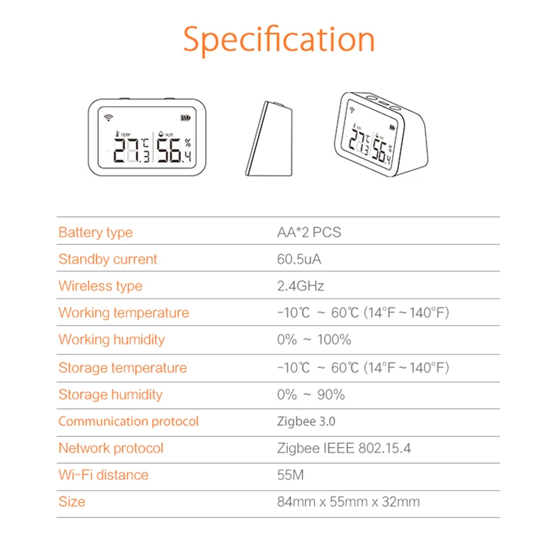 ZigBee Temperature Humidity Sensor Luminous Intensity Digital Thermometer Meter Wireless Weather Station Home Tuya Smart Life