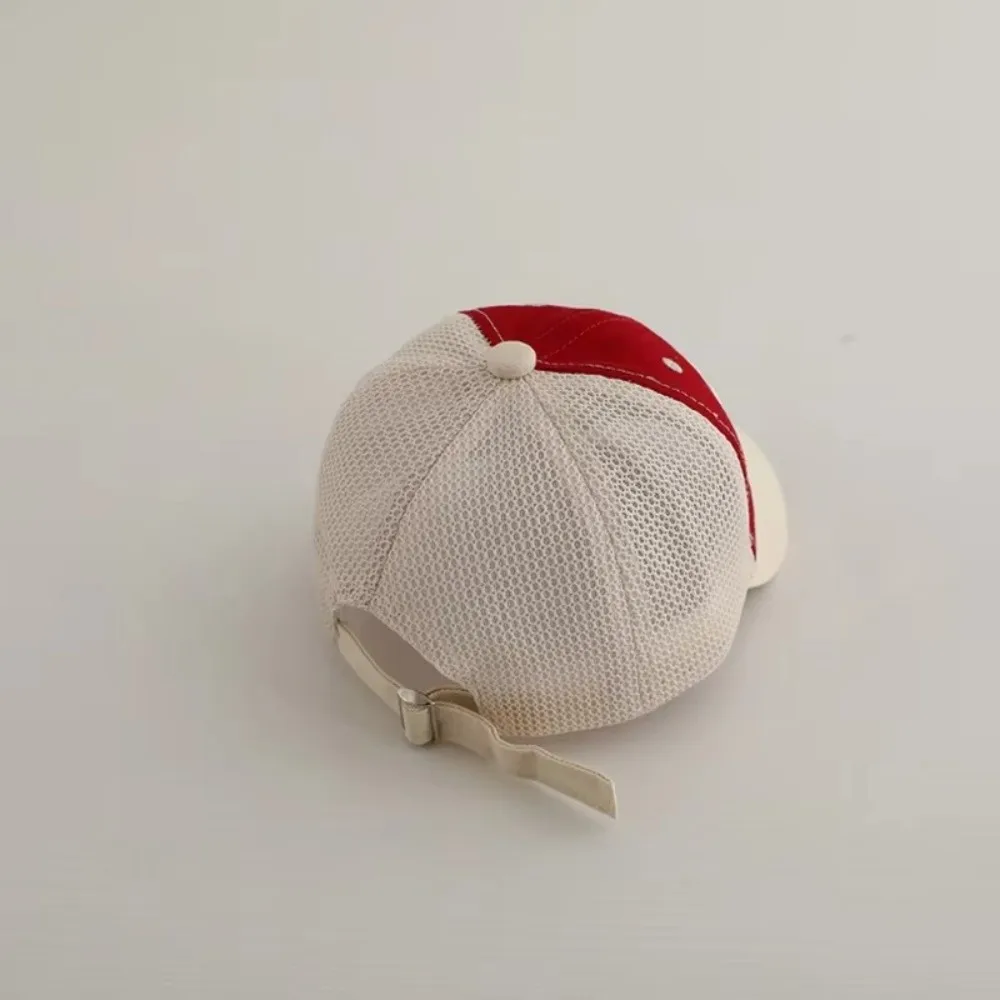 Short Brim Baseball Cap Adjustable Letter Embroidery Peaked Cap Anti-UV Mesh Design Infant Duck Tongue Caps For 1-3 Years Old