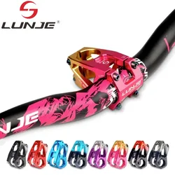 LUNJE  CNC Bicycle Handlebar Stem Mtb Power Short 35mm 43mm 45mm Mountain Bike Bridge 31.8 Pipe Cycling Stem Riser Table