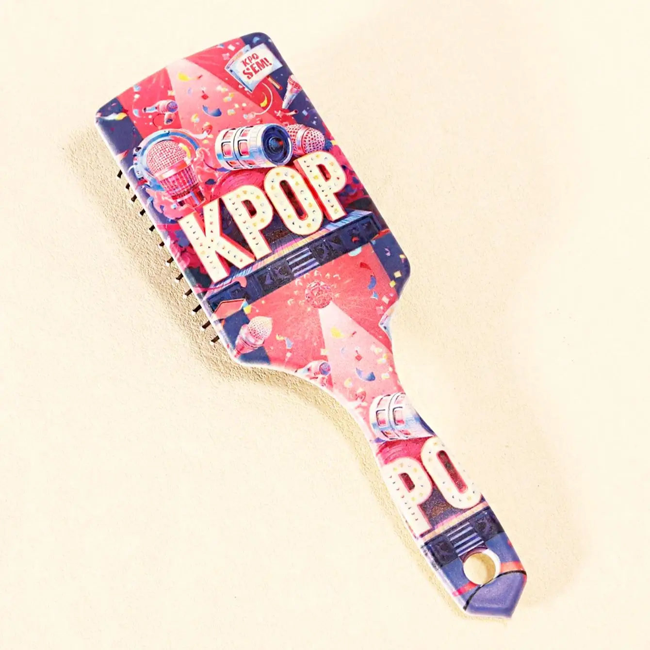 K-pop hair styling brush with KPOP stage print pattern, massage airbag comb, ideal KPOP fan gift,Special for real hair wigs